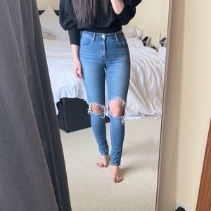 Levi’s 721 High-waisted Distressed Jeans